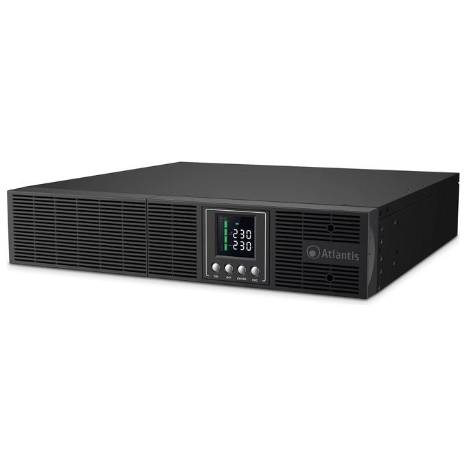 Atlantis A03-OP1302-RC UPS Online Gruppo di Continuita' Doppia Conversione 1300VA 900W Tower Rack 2U Onda Sinusoidale Pura 8 IEC LCD USB RS232 Slot SNMP