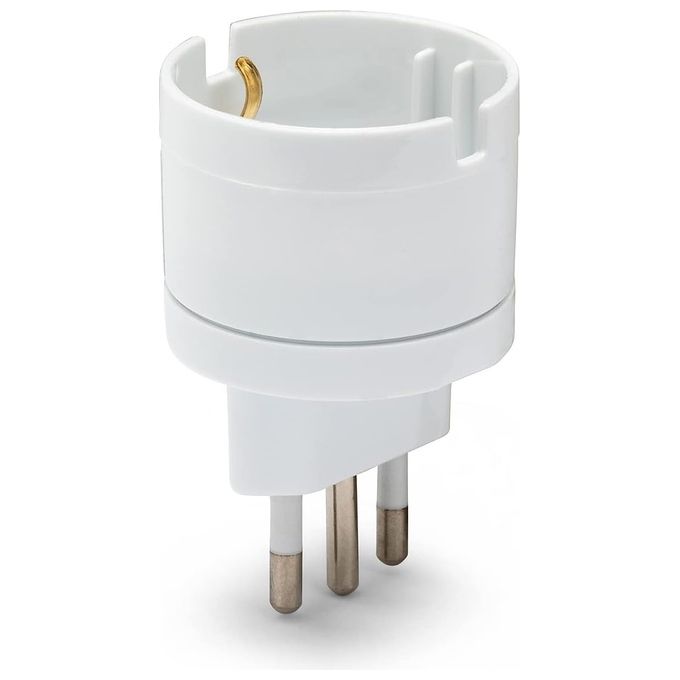 Velamp ADAPT-IT-10S Adattatore da Schuko a Spina Italiana 10A 1500W Certificato Kema CE colore Bianco