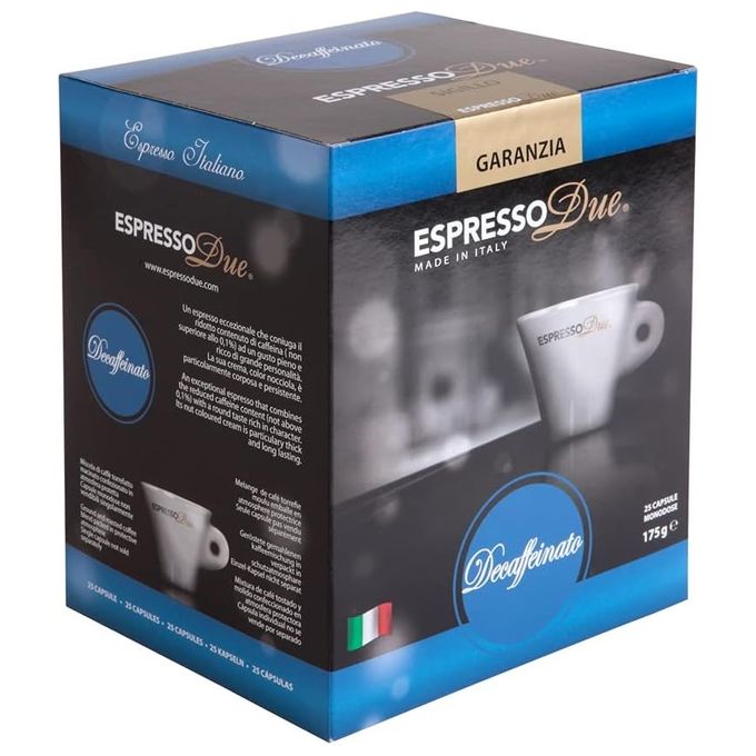 EspressoDue Capsule Caffe' Decaffeinato Confezione 25 Pezzi