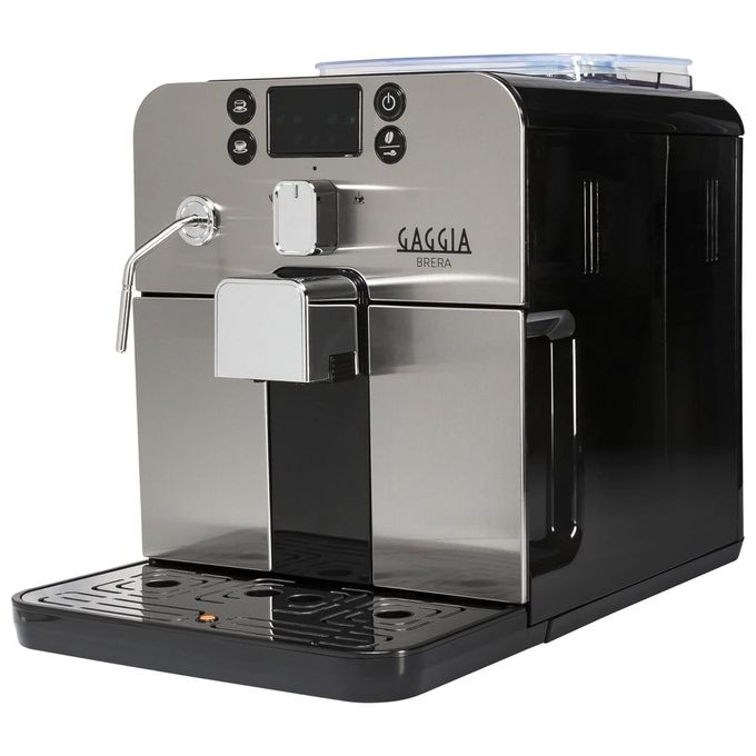 Gaggia RI9305-11 Brera Macchina da Caffe' Automatica per Espresso e Cappuccino Caffe' in Grani o Macinato 1400 W Argento-Nero Brera Black Solo Macchina