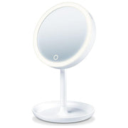 Beurer BS 45 Specchio Cosmetico con Illuminazione Led Regolabile Ingrandimento 5X e Base Porta Oggetti