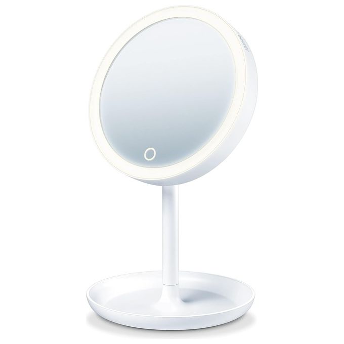 Beurer BS 45 Specchio Cosmetico con Illuminazione Led Regolabile Ingrandimento 5X e Base Porta Oggetti