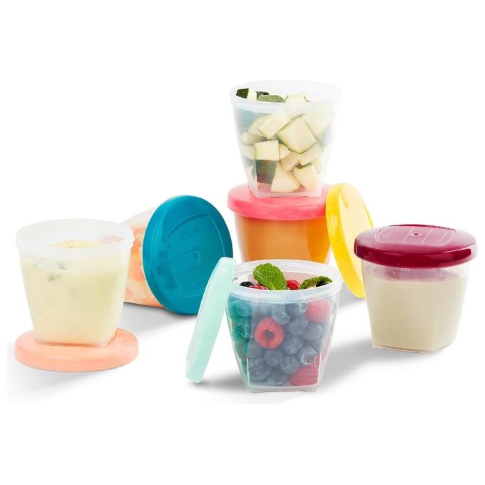 Babymoov A004309 Babybols Set Contenitori Alimentari 6 pezzi 250 ml Ermetici Riscrivibili colore Multicolore