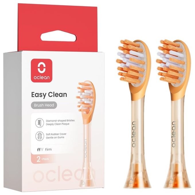 Oclean 04.04.1102 Easy Clean Testine di Ricambio per Spazzolino Elettrico 2 pz colore Arancione