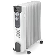 Splendid Radiatore A Olio 2500w 2 livelli potenza + eco Ruote Bianco