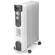 Splendid Radiatore A Olio 2000w 2 livelli potenza + eco Ruote Bianco