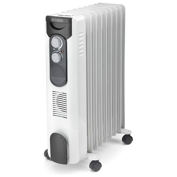 Splendid Radiatore A Olio 2000w 2 livelli potenza + eco Ruote Bianco
