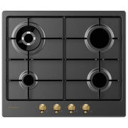 Candy CHW6BR4WGTGH Classic Piano cottura Gas 60 cm 4 fuochi Wok 4000 W Accensione elettrica colore Antracite