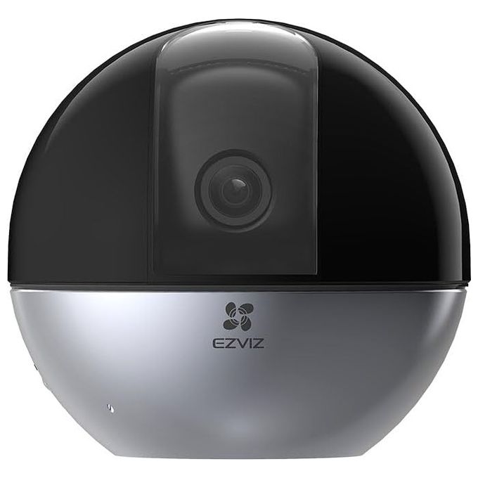 Ezviz CS-E6-R100-8C5W2F E6 Telecamera IP da Interno 3K 5 MP Wi-Fi Dual Band Panoramica 350° AI Rilevamento Persone e Animali HomeKit colore Nero Grigio