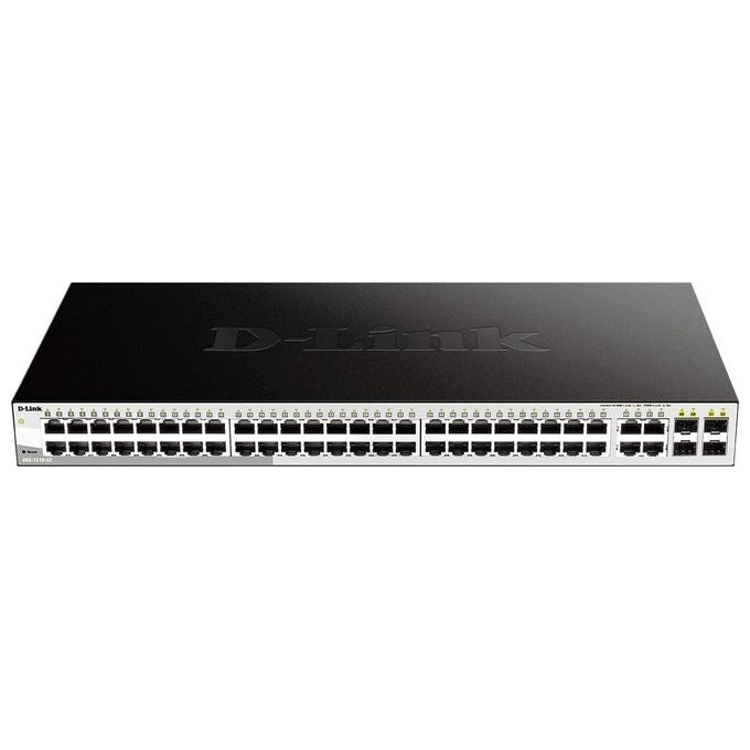 D-Link DGS-1210-52-E Serie DGS-1210 Switch Gestito L2 48 Porte Gigabit 4 Porte SFP Combo Montaggio Rack 1U colore Nero