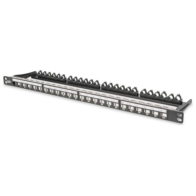 Digitus pannello patch 19'' 24 porte per connettori keystone (vuoto) 1-2 unita' schermato colore nero