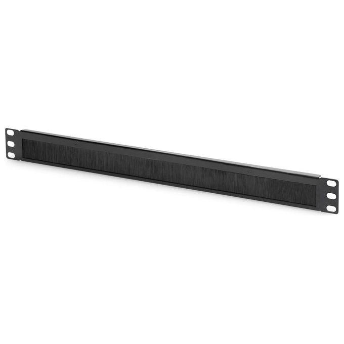 Digitus pannello di chiusura armadio rack con foro entrata cavi protetto da spazzola colore nero 1u