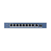 Hikvision DS-3E0510P-E Switch di Rete Non Gestito 10 Porte 8 PoE Gigabit 110 W 1 SFP Fibra Ottica colore Blu