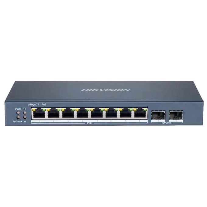 Hikvision DS-3E1510P-SI Switch di Rete Gestito L2 Gigabit Ethernet 8 Porte PoE+ colore Nero