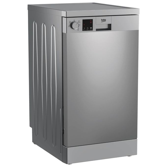 Beko DVS05024X Lavastoviglie Slim Libera Installazione 10 coperti Classe E 49 dB 5 programmi (85x45x60 cm) colore Inox
