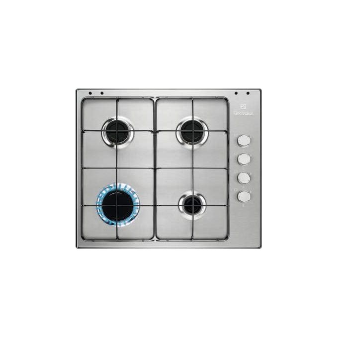 Electrolux EGS6404SX Serie 300 Piano cottura a gas 60 cm 4 fuochi comandi laterali accensione integrata colore Inox