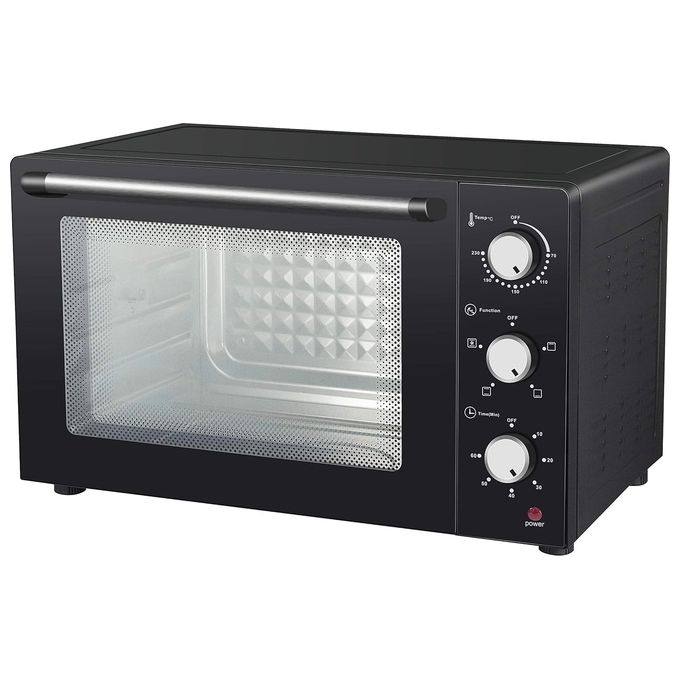 Melchioni Enjoy 47 Forno Elettrico Ventilato con Girarrosto 47lt 1700W Nero Capacita' 47lt Pareti antiaderenti Timer 60 minuti Termostato 230°C