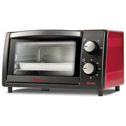 Girmi FE1000 Forno Elettrico Ventilato 10 L 800W Termostato 100°C 230°C Timer 60 min Doppio Vetro colore Nero Rosso