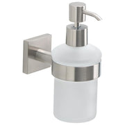 Gedy FJ81 Fuji Dosatore Sapone da Parete Acciaio Inox AISI 304 Vetro Satinato 150 ml colore Spazzolato