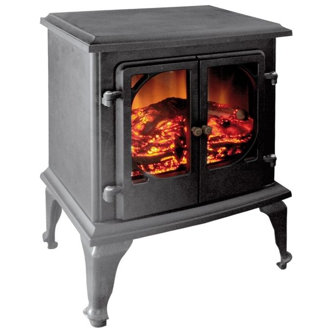Niklas Vulcano Stufa Elettrica Ambiente 1800W convezione forzata termostato effetto fuoco classe A colore Bianco