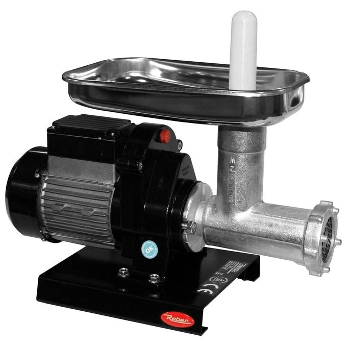 Reber 9501N Tritacarne Elettrico 0,5 Hp Corpo in Ghisa Coltello e Piastra in Acciaio Fori 4,5 mm