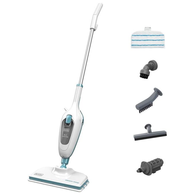 Black and Decker FSMH13E5 Lavapavimenti a Vapore Steam Mop 5 in 1 1300 W 380 ml colore Bianco Blu