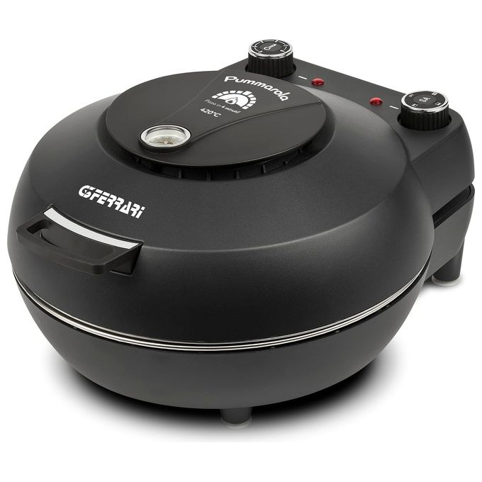 G3 Ferrari G10199 Pummarola Fornetto Pizza Pietra Refrattaria 31 cm 1200W Temperatura Max 420°C Termostato Regolabile colore Nero