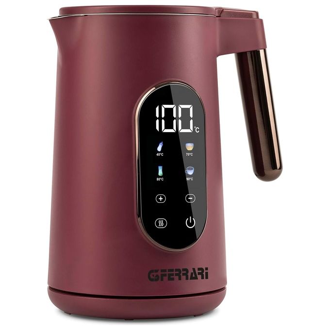 G3 Ferrari G10205 Tisaniere Tech Bollitore Elettrico 1.7 L 2200 W 4 Programmi Display Touch Screen Temperatura Regolabile colore Bordeaux