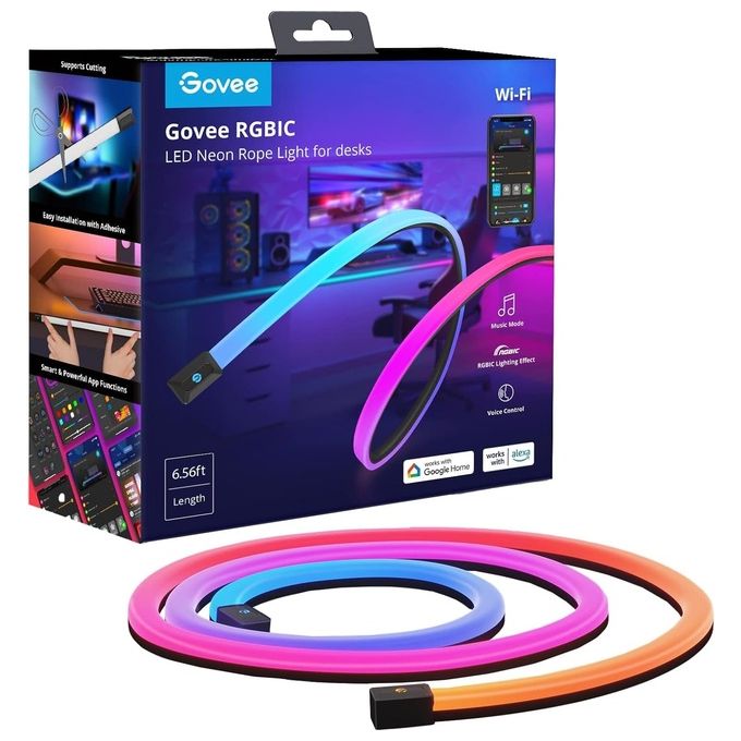 Govee H61C2 Striscia LED intelligente 36 W 200 cm RGBIC colore Bianco