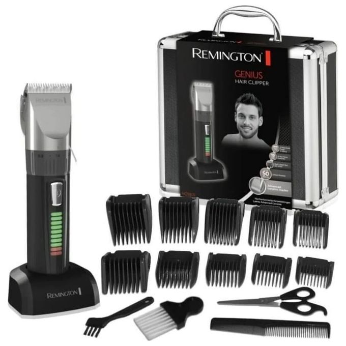 Remington Tagliacapelli Lame in ceramica autoaffilanti 10 pettini accessori funzionamento a batteria custodia professionale in alluminio Tagliacapelli HC5810
