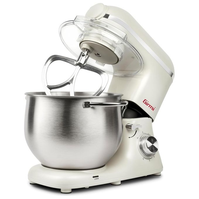Girmi IM50 Gastronomo Plus Impastatrice Planetaria 8 L 1900 W 6 Velocita' Funzione PULSE Ciotola Inox colore Crema