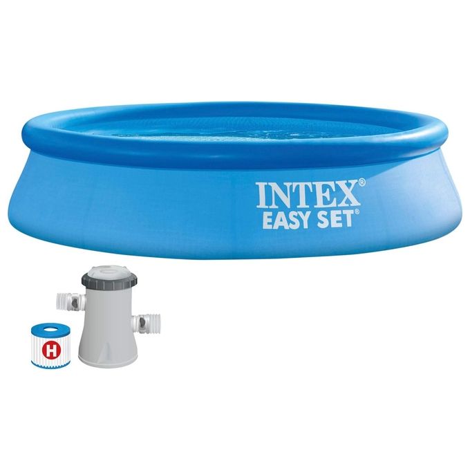 Intex 28118NP Easy Set Piscina Gonfiabile Rotonda 305x61 cm 3077 L con Pompa Filtro a Cartuccia 1250 L-h colore Blu