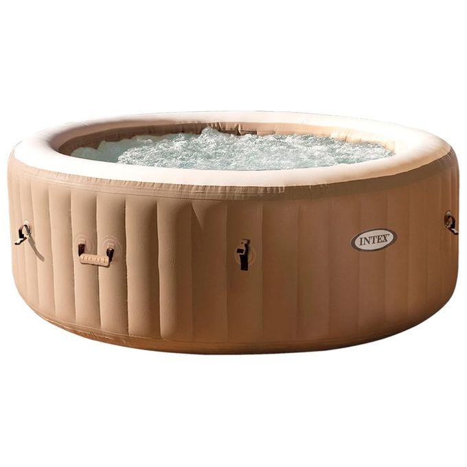 Intex 28426EX PureSpa Vasca Idromassaggio Gonfiabile 4 Posti 120 Getti 795 L Riscaldatore 2200 W 196x71 cm colore Beige