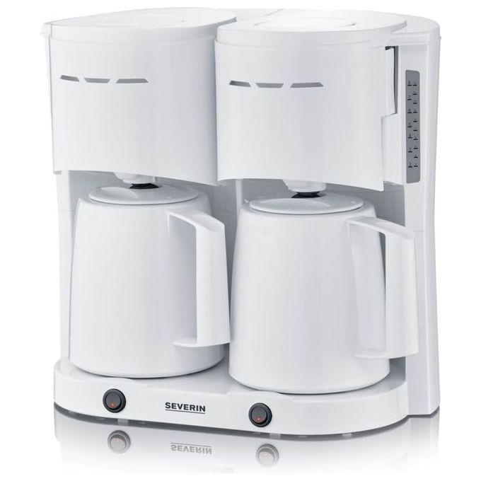 Severin KA 9314 Macchina da caffe' americana con doppia caraffa termica 1 L 2000 W filtro girevole indicatore livello acqua colore Bianco