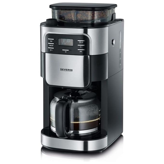 Severin KA 4810 Macchina da caffe' Automatica Manuale Capacita' 1 4 L con Macinacaffe' Integrato Display LCD 1000 W colore Nero Acciaio inox