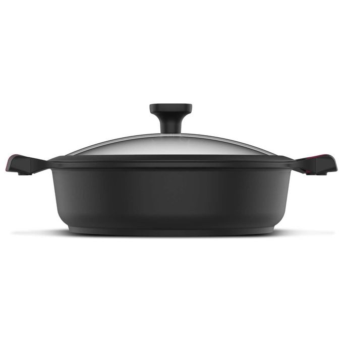 Taurus KCK3028L Great Moments Casseruola Bassa 28 cm alluminio pressofuso antiaderente 6 strati 4 L compatibile induzione colore Nero