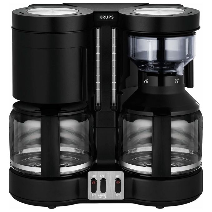 KRUPS Duothek Plus Macchina da Caffe' con Filtro 1Lt per 10 Tazze Colore Nero per un Coffee Time Perfetto