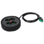 Fanton 42040 Multipresa Rotonda in PVC 4 Prese Bipasso Italo-Tedesche 16A con Disgiuntore Termico Cavo 2 m colore Nero