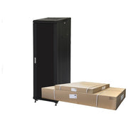 LINK LK1942U610NVFP Armadio Rack 19'' 42U 800 Kg Porta Vetro Anteriore e Posteriore in Metallo Completo di Ruote e Piedini Regolabili colore Nero