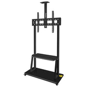 Link LKBR65 Supporto TV da Terra Grande Formato 42'' 100'' VESA 300x600 900x600 120 Kg Altezza 2320 mm Ripiano Ruote Bloccabili colore Nero
