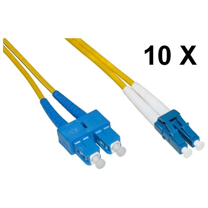 LINK LKLCSC903E Cavo Fibra Ottica Monomodale OS2 Duplex 9-125 micron 3 metri Guaina 2 mm colore Giallo