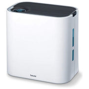 Beurer LR 330 - Purificatore d'aria per ambienti fino a 35 m², tecnologia 3‑strati (prefiltro + HEPA + carbone attivo), silenziosita' 20-50 dB, funzioni principali: umidificatore integrato 4,6 L, timer, modalita' automatica e notturna, Colore Bianco