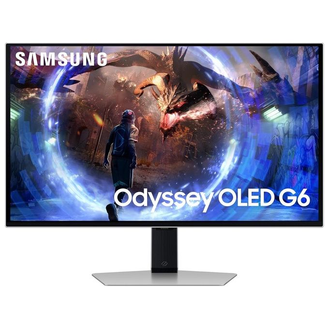 Samsung LS27DG600SUXEN Odyssey OLED G60SD Monitor Gaming 27'' QHD 2560x1440 360Hz 0.03ms AMD FreeSync Premium Pro HDR10+ colore Argento
