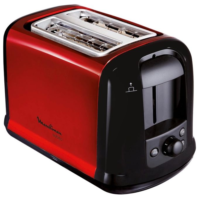 Moulinex Subito Tostapane 2 Fette 850W Nero-Rosso Tostapane