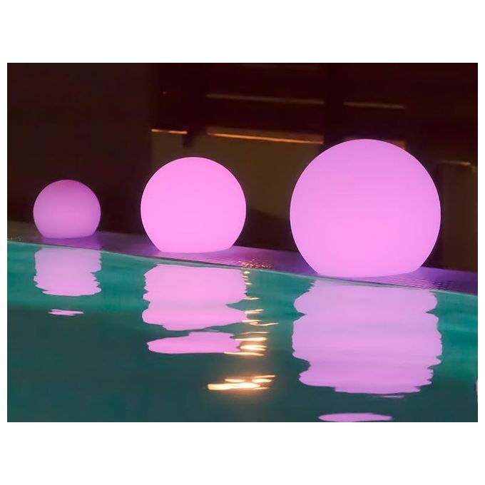 New Garden LUMBL030SSNW Buly 30 Lampada da Esterno Solare LED RGBW IP65 Sfera 30 cm Telecomando colore Bianco