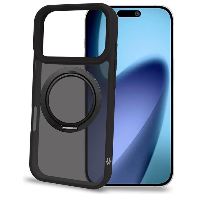 Celly Cover Nera MagSafe con Anello per iPhone 17 Pro