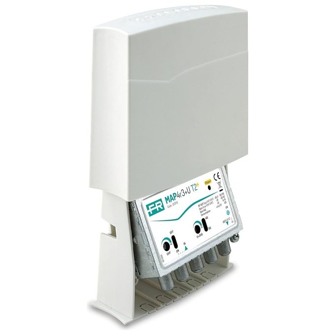 FRACARRO 223758 MAP4R3UU Amplificatore da Palo 3 Ingressi III+DAB UHF UHF Guadagno 40 dB Filtro 5G Integrato colore Nero
