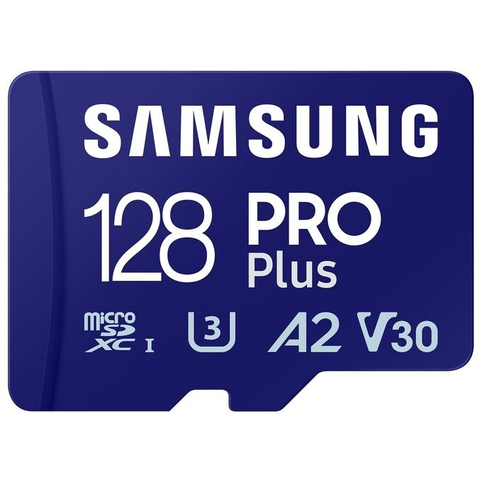 Samsung MB-MD128SA-EU PRO Plus Scheda di Memoria MicroSDXC 128 GB UHS-I U3 V30 A2 180 MB-s colore Blu marino