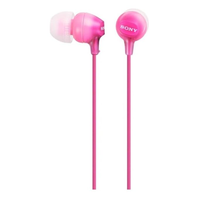 SONY MDR-EX15AP Cuffie intrauricolari leggere con driver da 9 mm microfono auricolari in silicone rosa jack 3,5mm