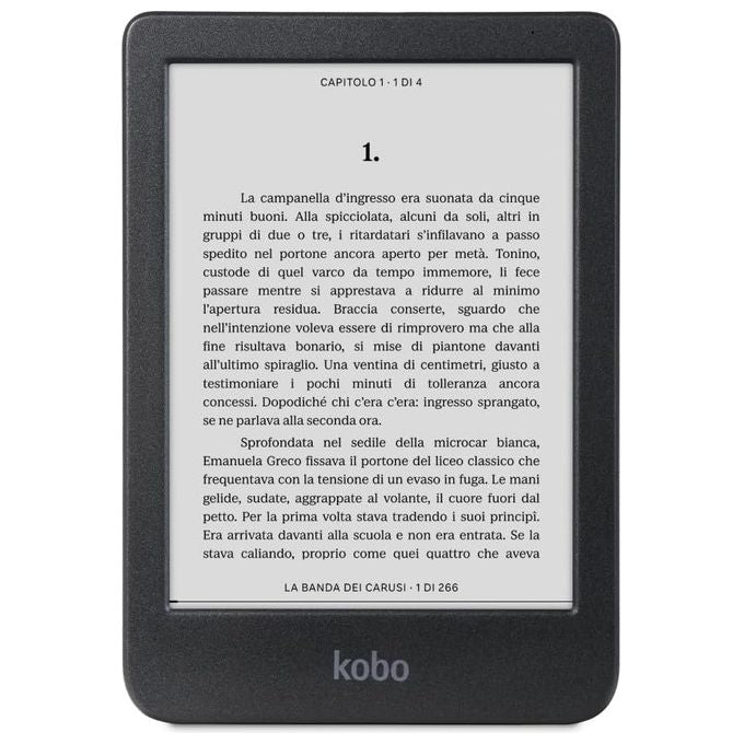 Kobo KOBO CLARA BW eReader Display E Ink Carta 1300 HD 6'' antiriflesso 16 GB Bluetooth IPX8 Modalita' Scura colore Nero
